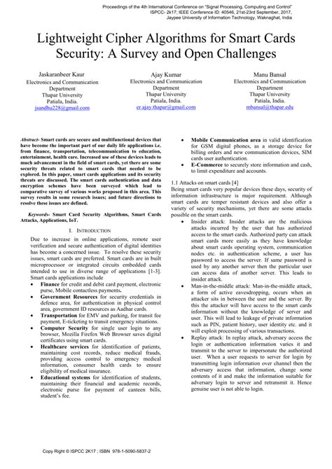 smart card encryption algorithm|(PDF) Lightweight Cipher Algorithms for Smart Cards.